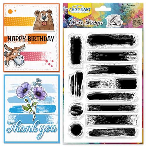 CHGCRAFT Flecken Tag Hintergrund Clear Stamps Transparent Stamps Puppy Silikon Clear Stamp Dichtungen für DIY Scrapbooking Fotoalbum Dekoration, 4.3x6.3 Zoll von CHGCRAFT