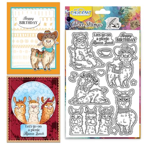 CHGCRAFT Funny Alpaca Clear Stamp Silikon Clear Stamps Transparent Handicraft Stamps für DIY Scrapbooking Fotoalbum dekorative Karten machen, Alpaka, 6.3x4.3 Zoll CHGCRAFT Funny Alpaca Clear Stamp Silikon Clear Stamps Transparent Handicraft Stamps für DIY Scrapbooking Fotoalbum dekorative Karten machen, Alpaka, 6.3x4.3 Zoll von CHGCRAFT