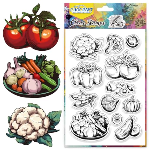 CHGCRAFT Gemüse Frühlingsernte Blumenkohl Klarer Stempel Silikon Klarsichtstempel Musik Siegel Stempel für DIY Scrapbooking Fotoalbum dekorative Karten machen, Gemüse, 6.3x4.3 Zoll CHGCRAFT Gemüse Frühlingsernte Blumenkohl Klarer Stempel Silikon Klarsichtstempel Musik Siegel Stempel für DIY Scrapbooking Fotoalbum dekorative Karten machen, Gemüse, 6.3x4.3 Zoll von CHGCRAFT