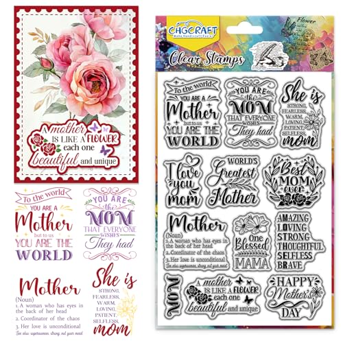 CHGCRAFT Happy Mother's Day Clear Stamp Silikon Clear Stamps Transparent Handicraft Stamps für DIY Scrapbooking Fotoalbum dekorative Karten machen, Wort, 6,3x4,3 Zoll CHGCRAFT Happy Mother's Day Clear Stamp Silikon Clear Stamps Transparent Handicraft Stamps für DIY Scrapbooking Fotoalbum dekorative Karten machen, Wort, 6,3x4,3 Zoll von CHGCRAFT