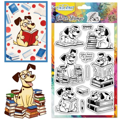 CHGCRAFT Hund Lesen Klare Stempel Tierisches Lernen Transparente Stempel Klare Silikon Siegel für DIY Scrapbooking Fotoalbum Dekoration, 4,3x6,3 Zoll CHGCRAFT Hund Lesen Klare Stempel Tierisches Lernen Transparente Stempel Klare Silikon Siegel für DIY Scrapbooking Fotoalbum Dekoration, 4,3x6,3 Zoll von CHGCRAFT
