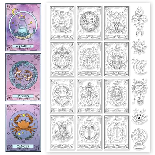 CHGCRAFT Konstellation Klare Stempel Tarotkarten Klare Silikonstempel Wahrsagerei Transparente Gummidichtungen Stempel Für DIY Scrapbooking Karten Herstellung Fotoalbum Dekorativ, 11.7 x 8.3 Zoll CHGCRAFT Konstellation Klare Stempel Tarotkarten Klare Silikonstempel Wahrsagerei Transparente Gummidichtungen Stempel Für DIY Scrapbooking Karten Herstellung Fotoalbum Dekorativ, 11.7 x 8.3 Zoll von CHGCRAFT