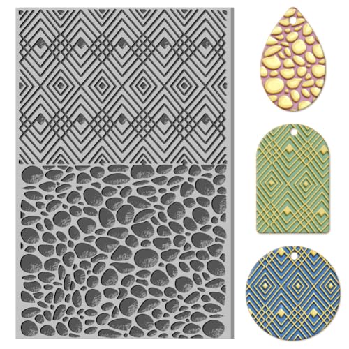 CHGCRAFT Kopfsteinpflaster-Ton-Texturmatte, Steinwand und Karomuster, Modelliermuster-Pad, Texturblätter für Polymerton, Ohrringe, Schmuck, 10,2 x 6,6 cm CHGCRAFT Kopfsteinpflaster-Ton-Texturmatte, Steinwand und Karomuster, Modelliermuster-Pad, Texturblätter für Polymerton, Ohrringe, Schmuck, 10,2 x 6,6 cm von CHGCRAFT