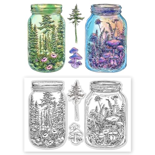 CHGCRAFT Krugwald Silikonstempel Transparente Stempel Für DIY Scrapbooking Waldbäume Pilze Silikon Klarstempelsiegel Zum Kartenmachen DIYBasteln, Scrapbooking Fototagebuch Album CHGCRAFT Krugwald Silikonstempel Transparente Stempel Für DIY Scrapbooking Waldbäume Pilze Silikon Klarstempelsiegel Zum Kartenmachen DIYBasteln, Scrapbooking Fototagebuch Album von CHGCRAFT