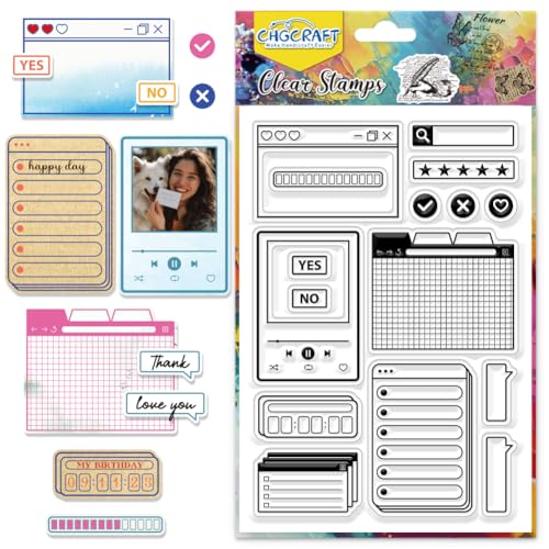 CHGCRAFT Label Clear Stamps Frame Transparent Stamps Silikon Clear Stamp Dichtungen für DIY Scrapbooking Fotoalbum Dekoration, 4.3x6.3 Zoll CHGCRAFT Label Clear Stamps Frame Transparent Stamps Silikon Clear Stamp Dichtungen für DIY Scrapbooking Fotoalbum Dekoration, 4.3x6.3 Zoll von CHGCRAFT