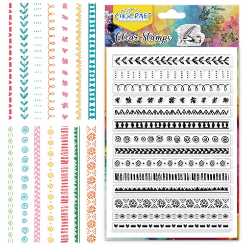 CHGCRAFT Lace Lines Clear Stamp Silikon Clear Stamps Transparent Handicraft Stamps für DIY Scrapbooking Fotoalbum dekorative Karten machen, gemischte Formen, 6.3x4.3 Zoll CHGCRAFT Lace Lines Clear Stamp Silikon Clear Stamps Transparent Handicraft Stamps für DIY Scrapbooking Fotoalbum dekorative Karten machen, gemischte Formen, 6.3x4.3 Zoll von CHGCRAFT