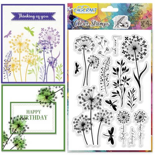 CHGCRAFT Löwenzahn Clear Stamps Libelle Transparent Stamps Silikon Clear Stamp Dichtungen für DIY Scrapbooking Fotoalbum Dekoration, 4,3x6,3 Zoll CHGCRAFT Löwenzahn Clear Stamps Libelle Transparent Stamps Silikon Clear Stamp Dichtungen für DIY Scrapbooking Fotoalbum Dekoration, 4,3x6,3 Zoll von CHGCRAFT