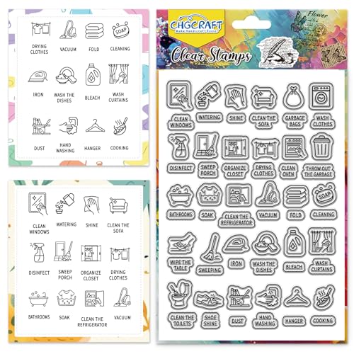 CHGCRAFT Mini Hausarbeit Icon Drucken Muster Clear Stempel Silikon Stempel Siegel für DIY Scrapbooking und Kartenherstellung Papier Handwerk Dekor 6,3×4,3 Zoll CHGCRAFT Mini Hausarbeit Icon Drucken Muster Clear Stempel Silikon Stempel Siegel für DIY Scrapbooking und Kartenherstellung Papier Handwerk Dekor 6,3×4,3 Zoll von CHGCRAFT