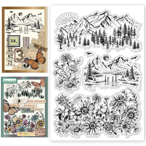 CHGCRAFT Mountain Forest Clear Stamps Gänseblümchen Blume Transparente Silikonstempel für Kartenherstellung Silikon Clear Stamp Siegel für DIY Scrapbooking Foto Journal Album CHGCRAFT Mountain Forest Clear Stamps Gänseblümchen Blume Transparente Silikonstempel für Kartenherstellung Silikon Clear Stamp Siegel für DIY Scrapbooking Foto Journal Album von CHGCRAFT