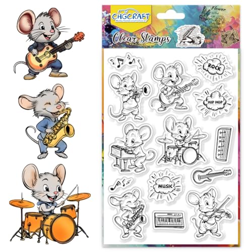 CHGCRAFT Musik Maus klar Stempel benutzerdefinierte Silikon klar Briefmarken Musik Siegel Stempel für DIY Scrapbooking Fotoalbum dekorative Karten machen, Maus, 6,3 × 4,33 Zoll CHGCRAFT Musik Maus klar Stempel benutzerdefinierte Silikon klar Briefmarken Musik Siegel Stempel für DIY Scrapbooking Fotoalbum dekorative Karten machen, Maus, 6,3 × 4,33 Zoll von CHGCRAFT