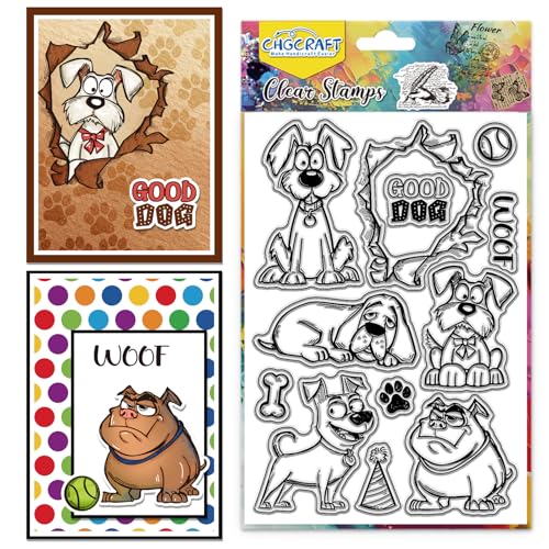 CHGCRAFT Niedliche Haustier Hunde lustig Clear Stamp Transparent Handwerk Briefmarken für DIY Scrapbooking Fotoalbum dekorative Karten machen, Hund, 6,3x4,3 Zoll CHGCRAFT Niedliche Haustier Hunde lustig Clear Stamp Transparent Handwerk Briefmarken für DIY Scrapbooking Fotoalbum dekorative Karten machen, Hund, 6,3x4,3 Zoll von CHGCRAFT