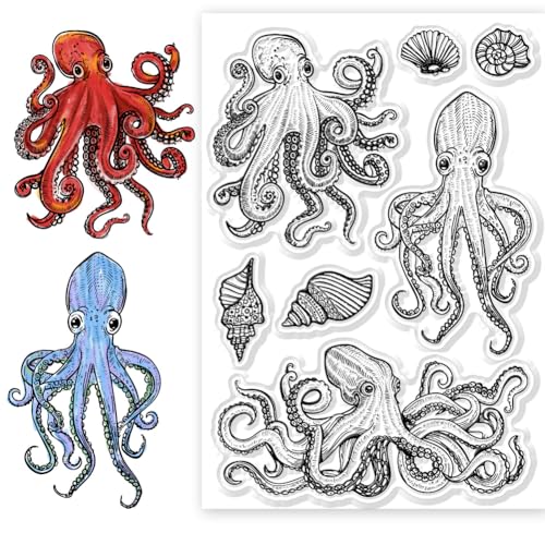 CHGCRAFT Octopus Silikonstempel, Tierform, 10,9 x 16 cm, Schwarz CHGCRAFT Octopus Silikonstempel, Tierform, 10,9 x 16 cm, Schwarz von CHGCRAFT