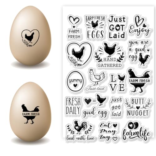 CHGCRAFT Ostern Huhn Hintergrund Klare Stempel Worte Transparente Stempel Bauernhof Huhn Silikon Klare Stempelsiegel Für DIY Scrapbooking Fotoalbum Dekorative Karten Herstellung 4.33×6.3 Zoll von CHGCRAFT