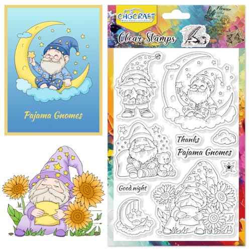 CHGCRAFT Pyjama Zwerge Clear Stempel Sonnenblume Mond Stern Bär Transparente Bastel Stempel für DIY Scrapbooking Fotoalbum Dekorative Karten Machen, 6.3x4.3 Zoll CHGCRAFT Pyjama Zwerge Clear Stempel Sonnenblume Mond Stern Bär Transparente Bastel Stempel für DIY Scrapbooking Fotoalbum Dekorative Karten Machen, 6.3x4.3 Zoll von CHGCRAFT