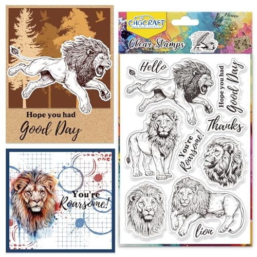 CHGCRAFT Realistische Löwe Clear Stamps Safari Tiere Transparent Stamps Silikon Clear Stamp Dichtungen für DIY Scrapbooking Fotoalbum Dekoration, 4,3x6,3 Zoll CHGCRAFT Realistische Löwe Clear Stamps Safari Tiere Transparent Stamps Silikon Clear Stamp Dichtungen für DIY Scrapbooking Fotoalbum Dekoration, 4,3x6,3 Zoll von CHGCRAFT