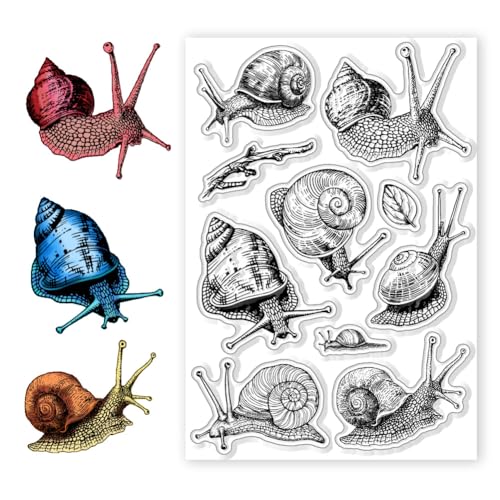 CHGCRAFT Realistische Schnecke Transparente Silikonstempel Schneckenstempel Für Selbstgemachtes Scrapbooking Fotoalbum Dekorative Karten Stempel Zum Erstellen von Urlaubskarten Albumbasteln von CHGCRAFT
