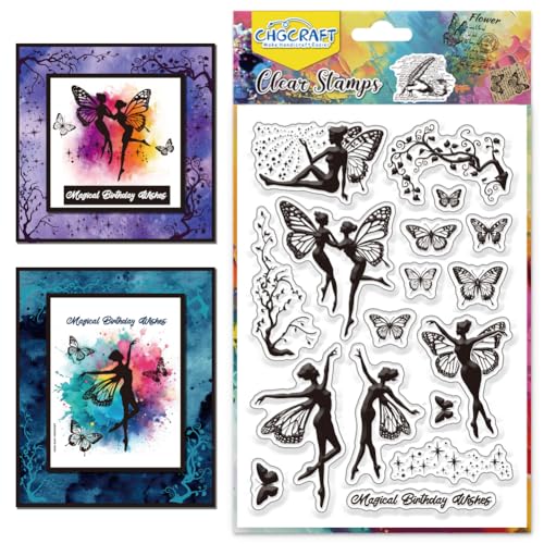 CHGCRAFT Schmetterling Fee Magische Rebe klar Stempel Silikon klar Stempel Siegel Stempel für DIY Scrapbooking Fotoalbum dekorative Karten machen, Engel Fee, 6,3x4,3 Zoll CHGCRAFT Schmetterling Fee Magische Rebe klar Stempel Silikon klar Stempel Siegel Stempel für DIY Scrapbooking Fotoalbum dekorative Karten machen, Engel Fee, 6,3x4,3 Zoll von CHGCRAFT