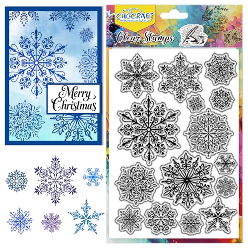 CHGCRAFT Schneeflocken Klare Stempel Weihnachten Transparente Briefmarken Winter Silikon Klar Stempel Dichtungen für DIY Scrapbooking Fotoalbum Dekoration, 4,3x6,3 Zoll CHGCRAFT Schneeflocken Klare Stempel Weihnachten Transparente Briefmarken Winter Silikon Klar Stempel Dichtungen für DIY Scrapbooking Fotoalbum Dekoration, 4,3x6,3 Zoll von CHGCRAFT