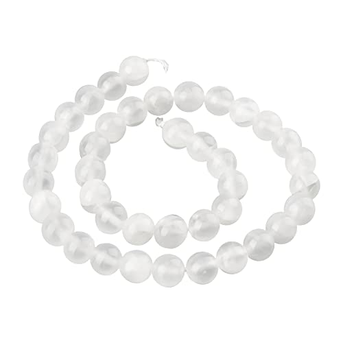 CHGCRAFT Selenit-Perlen, rund, lose Perlen, 10 mm, für Schmuckherstellung, 1 Strang 39,9 cm, Weiß von CHGCRAFT
