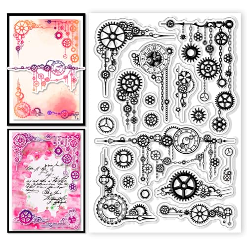 CHGCRAFT Silikon Stempel Getrieberahmen Stempel Transparente Stempel Clear Stamps Stempelset für DIY Scrapbooking Journaling Fotoalbum Dekorative Geschenkanhänger Kartenherstellung CHGCRAFT Silikon Stempel Getrieberahmen Stempel Transparente Stempel Clear Stamps Stempelset für DIY Scrapbooking Journaling Fotoalbum Dekorative Geschenkanhänger Kartenherstellung von CHGCRAFT