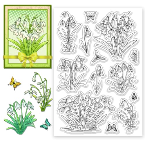 CHGCRAFT Silikon Stempel Schneeglöckchen Blume Stempel Transparente Stempel Clear Stamps Stempelset für DIY Scrapbooking Journaling Fotoalbum Dekorative Geschenkanhänger, 4.3×6.3 Zoll CHGCRAFT Silikon Stempel Schneeglöckchen Blume Stempel Transparente Stempel Clear Stamps Stempelset für DIY Scrapbooking Journaling Fotoalbum Dekorative Geschenkanhänger, 4.3×6.3 Zoll von CHGCRAFT