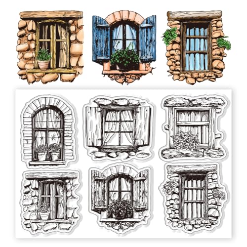 CHGCRAFT Silikon Stempel Vintage-Fenster Stempel Transparente Stempel Clear Stamps Stempelset für DIY Scrapbooking Journaling Fotoalbum Dekorative Geschenkanhänger Kartenherstellung, 4.3×6.3 Zoll CHGCRAFT Silikon Stempel Vintage-Fenster Stempel Transparente Stempel Clear Stamps Stempelset für DIY Scrapbooking Journaling Fotoalbum Dekorative Geschenkanhänger Kartenherstellung, 4.3×6.3 Zoll von CHGCRAFT
