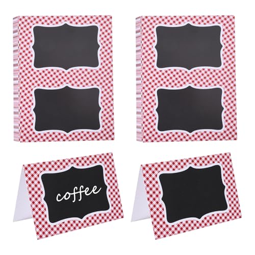 CHGCRAFT Tischkarten mit rotem Gingham-Muster, italienische Tafel, Tischkarte, Hochzeit, Namenskarten, Papier, Zelt, für Tischdekoration, Lebensmittel, Geburtstag, Dekoration, Party, Empfang, 50 Stück von CHGCRAFT