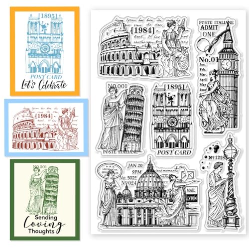 CHGCRAFT Transparente Silikonstempel Mit Gebäuden Individueller Kunststoffstempel Zum Selbermachen Scrapbooking Fotoalbum Dekorative Karten Stempel Zum Erstellen von Urlaubskarten Albumbasteln CHGCRAFT Transparente Silikonstempel Mit Gebäuden Individueller Kunststoffstempel Zum Selbermachen Scrapbooking Fotoalbum Dekorative Karten Stempel Zum Erstellen von Urlaubskarten Albumbasteln von CHGCRAFT