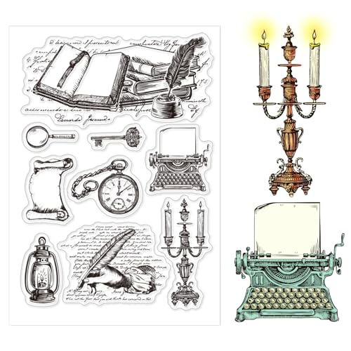 CHGCRAFT Buchstifte, Schreibmaschinen-Hintergrund, transparente Silikonstempel für Kartenherstellung, DIY, Scrapbooking, Fotoalbum, Dekoration, 10,9 x 16 cm CHGCRAFT Buchstifte, Schreibmaschinen-Hintergrund, transparente Silikonstempel für Kartenherstellung, DIY, Scrapbooking, Fotoalbum, Dekoration, 10,9 x 16 cm von CHGCRAFT