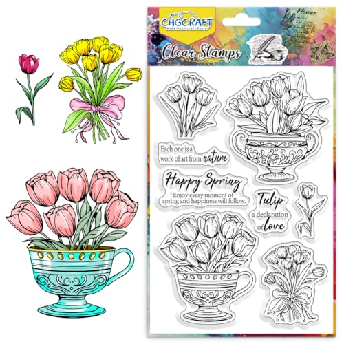 CHGCRAFT Tulpen Silikon Stempel Blumen Transparente Silikonstempel Vase Clear Stamp Siegel Winterthemen Silizium Briefmarken Karten Dekoration Herstellung Clip CHGCRAFT Tulpen Silikon Stempel Blumen Transparente Silikonstempel Vase Clear Stamp Siegel Winterthemen Silizium Briefmarken Karten Dekoration Herstellung Clip von CHGCRAFT