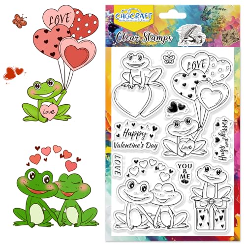 CHGCRAFT Valentinstag Clear Stamps Frosch Transparente Silikonstempel für Kartenherstellung Silikon Klare Stempel Siegel für Karten Briefmarken Herstellung DIY Scrapbooking Foto Journal Album CHGCRAFT Valentinstag Clear Stamps Frosch Transparente Silikonstempel für Kartenherstellung Silikon Klare Stempel Siegel für Karten Briefmarken Herstellung DIY Scrapbooking Foto Journal Album von CHGCRAFT