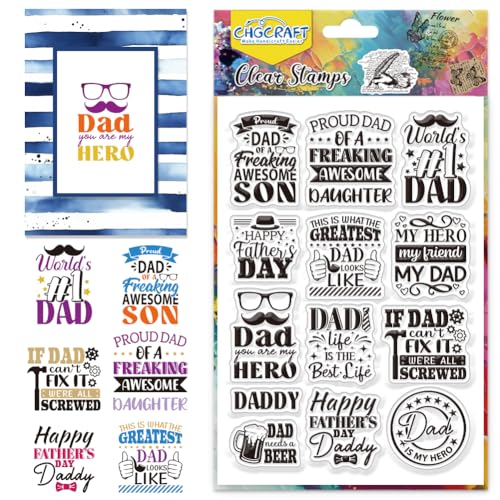 CHGCRAFT Vatertag Klarsichtstempel Wishes Words Transparenter Stempel Klare Silikon Stempel Siegel für DIY Scrapbooking Journaling Fotoalbum Dekorative Kartenherstellung CHGCRAFT Vatertag Klarsichtstempel Wishes Words Transparenter Stempel Klare Silikon Stempel Siegel für DIY Scrapbooking Journaling Fotoalbum Dekorative Kartenherstellung von CHGCRAFT