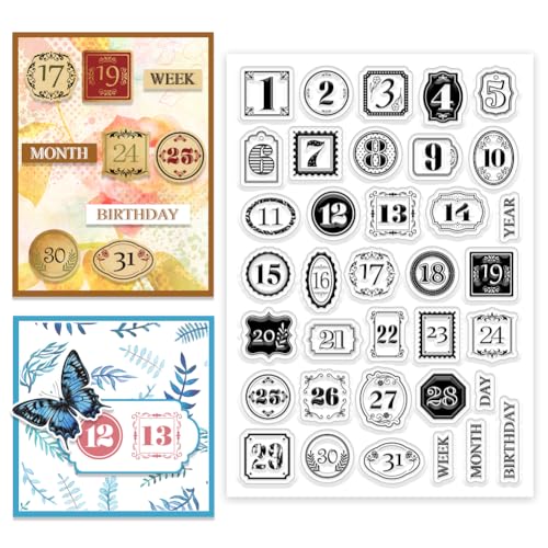 CHGCRAFT Vintage Label Kalender klar Stempel benutzerdefinierte Silikon klar Stempel für DIY Scrapbooking Fotoalbum dekorative Karten machen, Wort, 6,3x 4,33x 0,12 Zoll CHGCRAFT Vintage Label Kalender klar Stempel benutzerdefinierte Silikon klar Stempel für DIY Scrapbooking Fotoalbum dekorative Karten machen, Wort, 6,3x 4,33x 0,12 Zoll von CHGCRAFT