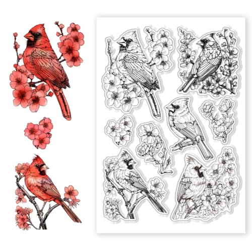 CHGCRAFT Weihnachts Klarstempel Kardinalvogel Silikon Klarstempel Siegel Mit Kirschblüte Transparente Stempel Zum Erstellen von Karten Fototagebuch Album DIY Scrapbooking Dekoration CHGCRAFT Weihnachts Klarstempel Kardinalvogel Silikon Klarstempel Siegel Mit Kirschblüte Transparente Stempel Zum Erstellen von Karten Fototagebuch Album DIY Scrapbooking Dekoration von CHGCRAFT