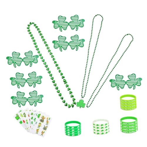 CHICAMPERA 1 Satz Kleebrille Kleeblatt Brillen mit vierblättrigen Kleeblättern rahmen Dame Partygeschenke zum Thema St. Patrick's Day St. Patrick's Day Halsketten Papier Green CHICAMPERA 1 Satz Kleebrille Kleeblatt Brillen mit vierblättrigen Kleeblättern rahmen Dame Partygeschenke zum Thema St. Patrick's Day St. Patrick's Day Halsketten Papier Green von CHICAMPERA