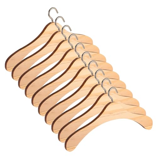 CHICAMPERA 10 Stück Kleiderbügel Aus Holz Puppenkleiderbügel Kinderkleiderbügel Mini Kleiderbügel Zum Basteln Puppenkörper Babypuppenkleidung Puppenhaken Puppenhaus Puppenbett von CHICAMPERA
