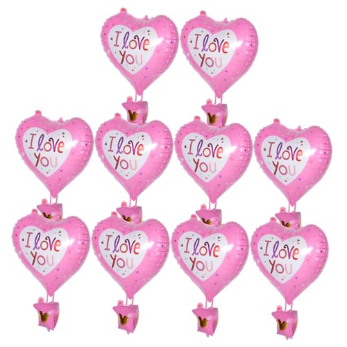 CHICAMPERA 10 Stück Rosa Folien Luftballons Herzform für Valentinstag und Kindergeburtstage Heißluftballon Dekoration für Feiern Babypartys und Jubiläen von CHICAMPERA