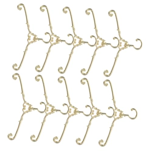 CHICAMPERA 10Stücke Metall Kleiderbügel für Puppen Retro Puppenkleiderbügel aus Legierung für Puppenhaus Kleidung und Zubehör Perfektes von CHICAMPERA
