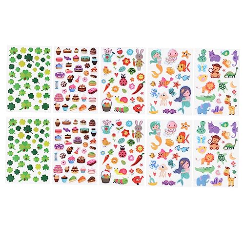 CHICAMPERA 10stücke Cartoon Bubble Sticker Für Lustige Tieraufkleber Für Bastelprojekte Scrapbooking Und Dekoration Zufällige Farben CHICAMPERA 10stücke Cartoon Bubble Sticker Für Lustige Tieraufkleber Für Bastelprojekte Scrapbooking Und Dekoration Zufällige Farben von CHICAMPERA