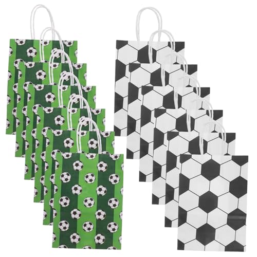 CHICAMPERA 12 Stück Fußball Party Geschenktüten Fußball Partytüten Lollies Goodie Fans Fußball Party Einkaufstaschen Boxen Taschen Fußball Beuteartikel Fußball Geburtstagsdekoration von CHICAMPERA