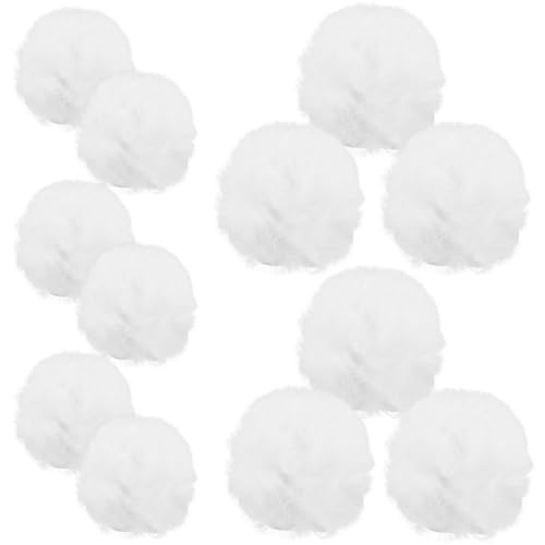 CHICAMPERA 12stücke Flauschige Weiße Kunstfell Pom Poms Für Mützen Schuhe Und Weihnachtsdekorationen Weiche Und Plüschige Bälle Zum Basteln Und -handwerken von CHICAMPERA