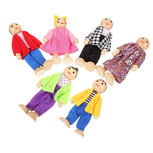 CHICAMPERA Holz Puppenhaus Figuren Satz für Kinder Kleiner Puppen Familie Bewegliche Holzfiguren Kreatives Spielzeug für Rollenspiele CHICAMPERA Holz Puppenhaus Figuren Satz für Kinder Kleiner Puppen Familie Bewegliche Holzfiguren Kreatives Spielzeug für Rollenspiele von CHICAMPERA