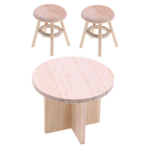 CHICAMPERA 1satz Miniatur Möbel Set Für Puppenhaus Unbehandelter Holz-esstisch Mit Runden Hockern Realistisches Design Für Küche Und Essbereich Vielseitige Wohnraumdekoration CHICAMPERA 1satz Miniatur Möbel Set Für Puppenhaus Unbehandelter Holz-esstisch Mit Runden Hockern Realistisches Design Für Küche Und Essbereich Vielseitige Wohnraumdekoration von CHICAMPERA