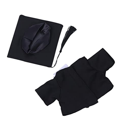 CHICAMPERA 2 Stück Graduierungsanzug Arzteset Set Zubehör Miniatur Outfits Kostüm promoviert Material enthalten Puppen-Abschlusskleid Kleid für Puppe Puppenkleidung Kleidung für Puppe Schwarz von CHICAMPERA