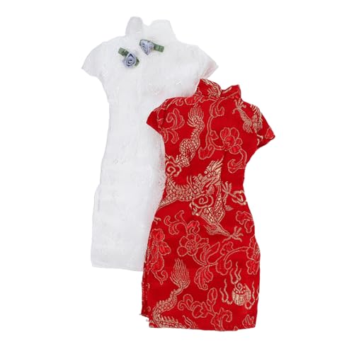 CHICAMPERA 2 Stück Teiliges Puppen Cheongsam Austauschbare Kleidung für Puppen Vintage Stil und Waschbar Fördert Kreativität und Vorstellungskraft Perfektes für Geburtstage und Feiertage von CHICAMPERA