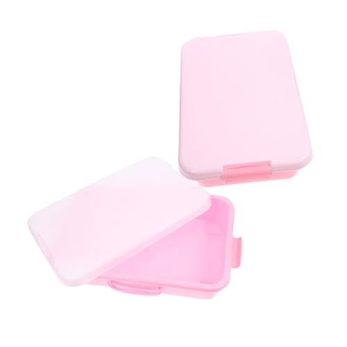 CHICAMPERA 2 Stück Tragbare Sandkiste Deckel Tablett Groß Spielzeugaufbewahrung Sandkasten Für Kleinkinder Babys Kinderspielzeug Aktivitäten Sandbox Lustiges Abs Rosa von CHICAMPERA