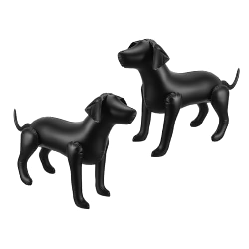 CHICAMPERA 2 Stück aufblasbares Hundespielzeug hund Fuchs Festival-Hunde-Requisiten Ornament Hundeschaufensterpuppe für Kleidung Hunde Schaufensterpuppe PVC Black von CHICAMPERA