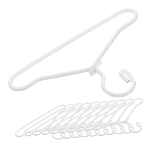 CHICAMPERA 20 Stück Puppen Kleidung für puppenkleidung stule Kleiderbügel aus Samt für platzsparende Kleiderbügel Mini-Aufhänger-Ornamente Exquisite Puppenkleiderbügel Legierung Weiß von CHICAMPERA