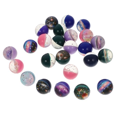 CHICAMPERA 25 Stück Elastic Ball Party Platz Planetarisch Bunt Federnd Massenspielzeug Weltraum-hüpfbälle Verkaufsautomatenkugeln Mini-hüpfbälle Große Hüpfbälle Gummi von CHICAMPERA