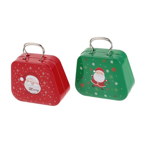 CHICAMPERA 2stücke Weihnachtliche Mini-handtasche Aus Weißblech Tragbare Süßigkeiten Und Geschenkdosen Für Weihnachtsdekoration Und Geschenkverpackung Für Feiertage von CHICAMPERA